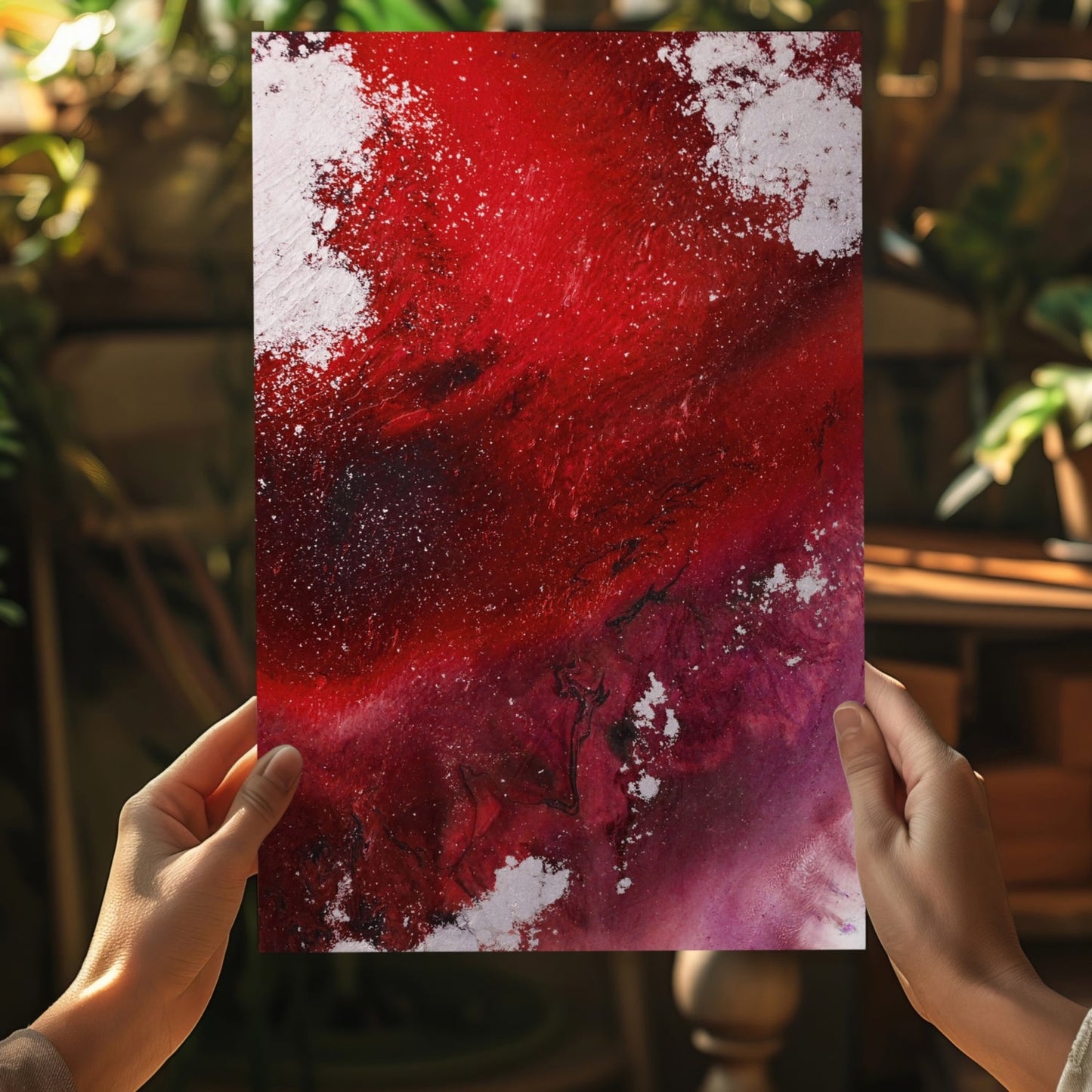 Abstract Paint Red I Metal Wall Art