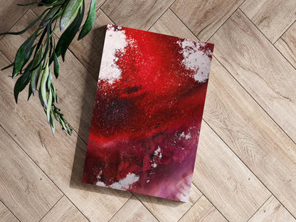 Abstract Paint Red I Metal Wall Art