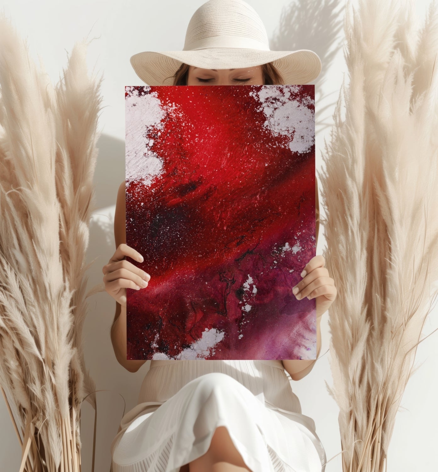 Abstract Paint Red I Metal Wall Art