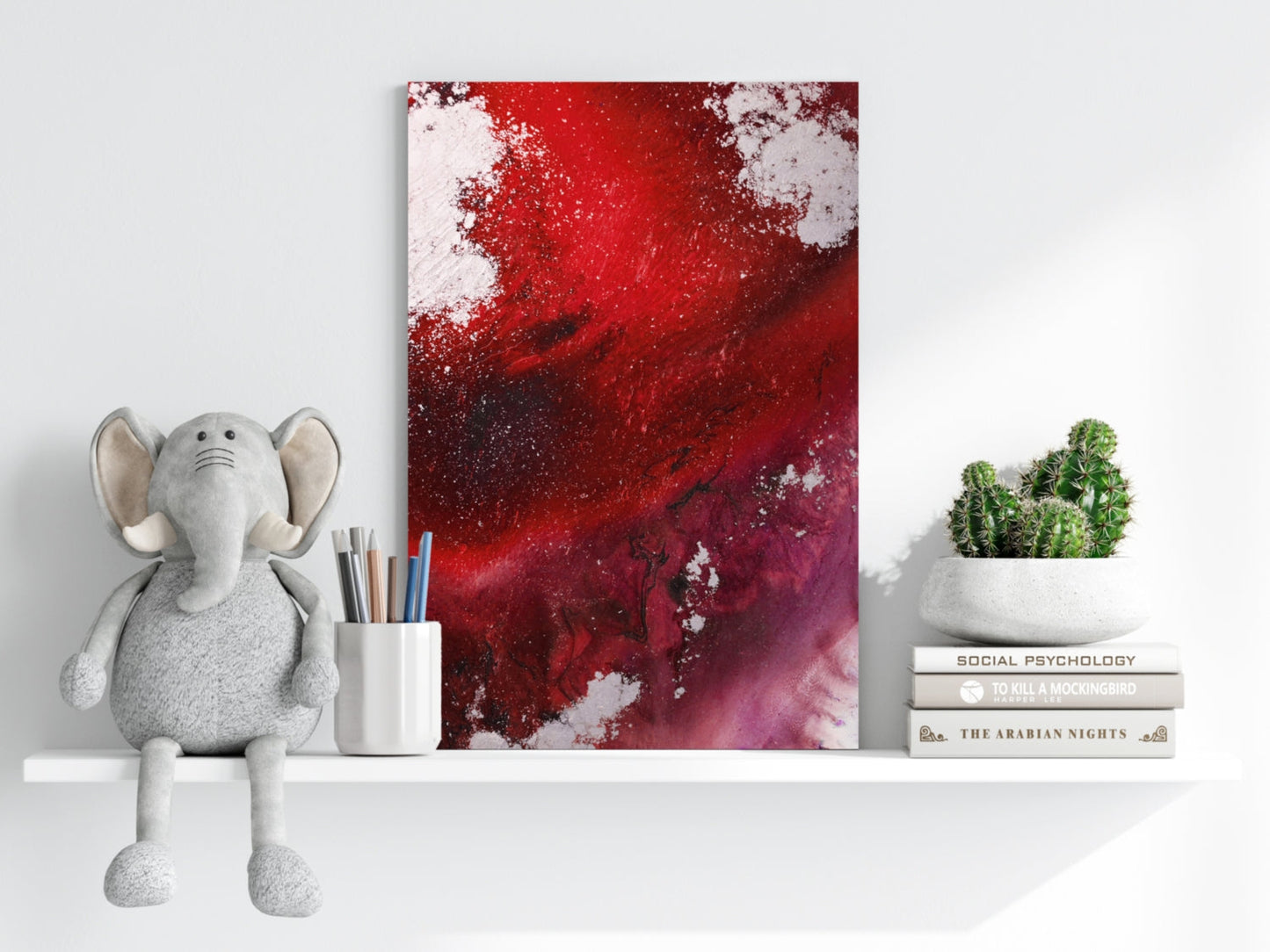 Abstract Paint Red I Metal Wall Art