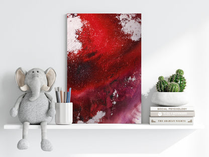 Abstract Paint Red I Metal Wall Art