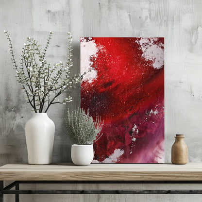 Abstract Paint Red I Metal Wall Art
