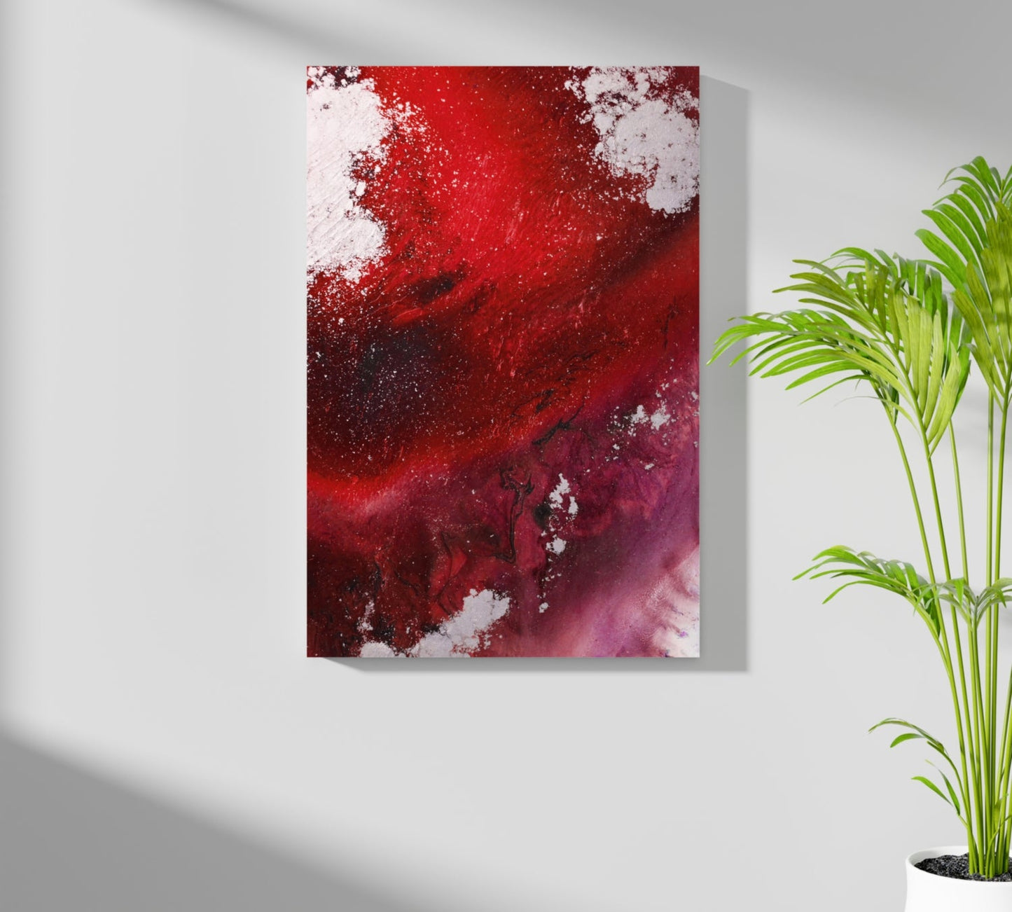 Abstract Paint Red I Metal Wall Art