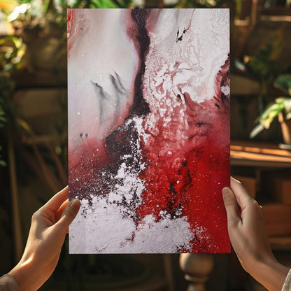 Abstract Paint Red II Metal Wall Art