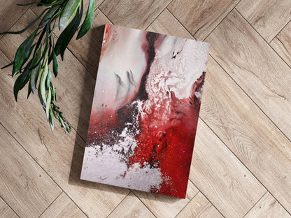 Abstract Paint Red II Metal Wall Art