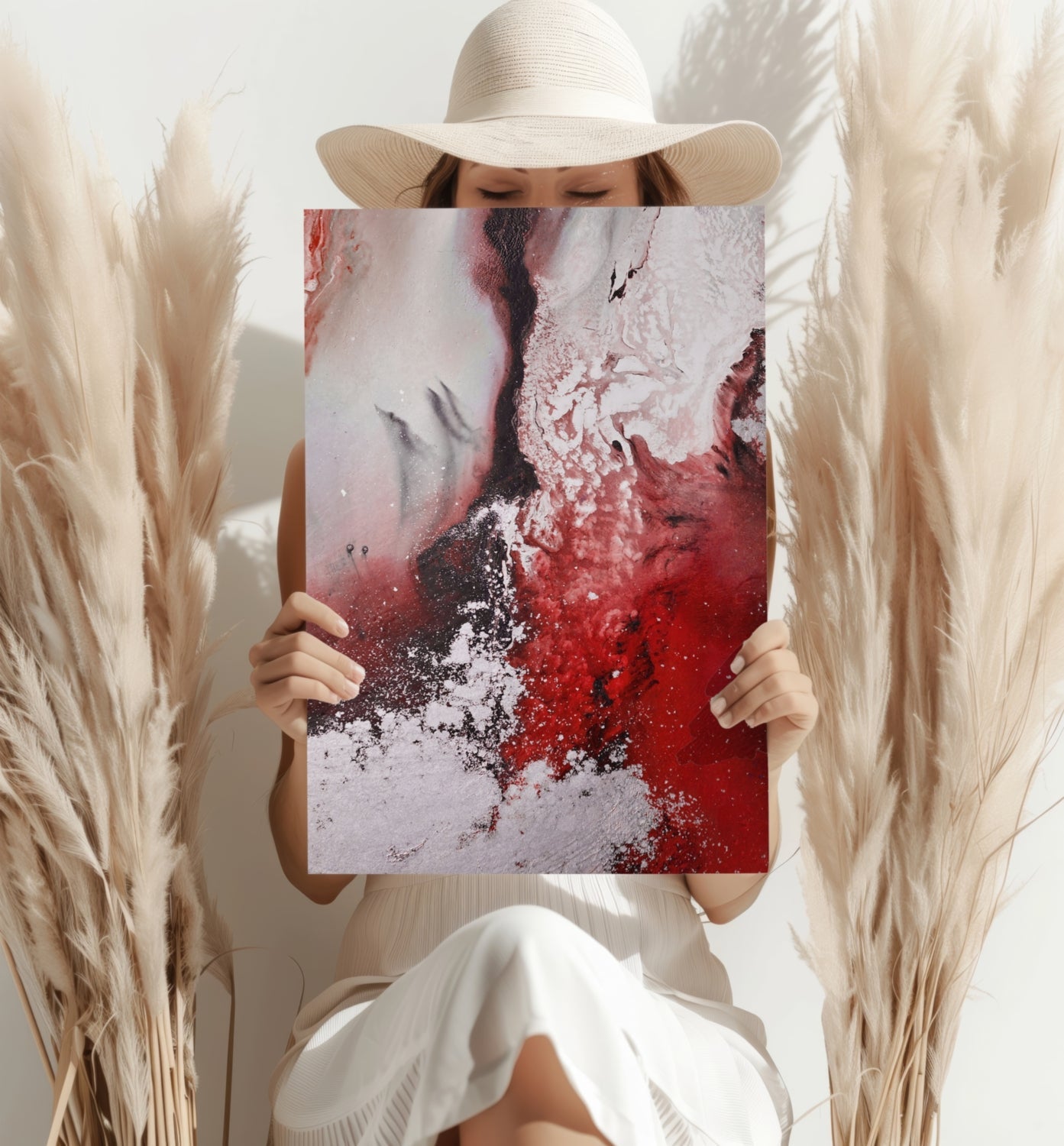 Abstract Paint Red II Metal Wall Art