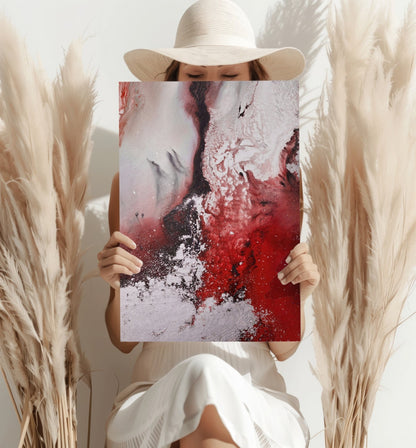 Abstract Paint Red II Metal Wall Art