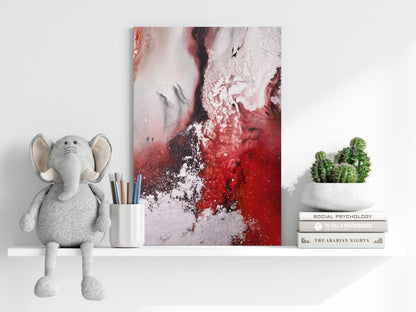 Abstract Paint Red II Metal Wall Art