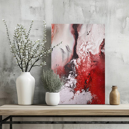 Abstract Paint Red II Metal Wall Art