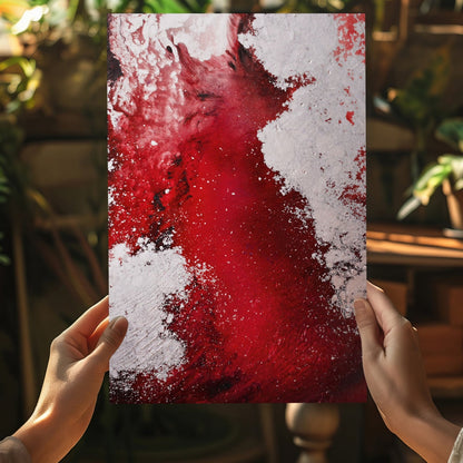 Abstract Paint Red III Metal Wall Art
