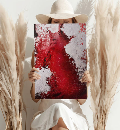 Abstract Paint Red III Metal Wall Art