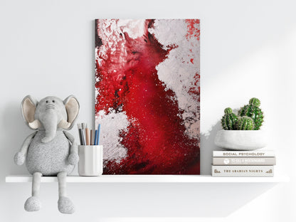 Abstract Paint Red III Metal Wall Art