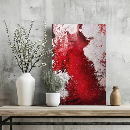Abstract Paint Red III Metal Wall Art