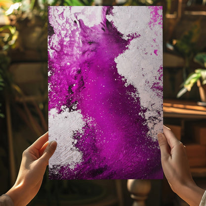 Abstract Paint Fuchsia Metal Wall Art