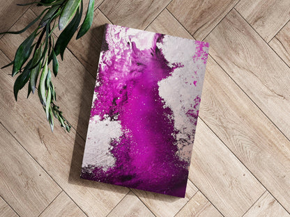 Abstract Paint Fuchsia Metal Wall Art