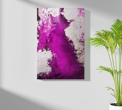 Abstract Paint Fuchsia Metal Wall Art