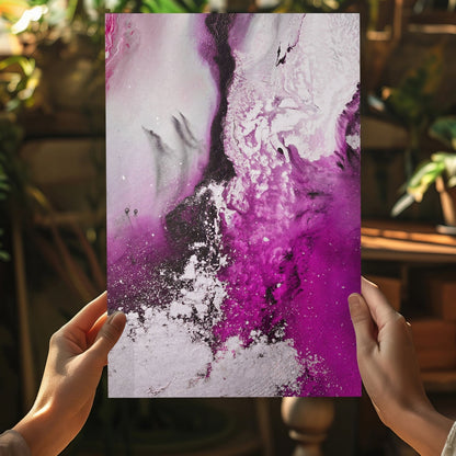 Abstract Paint Fuschia Metal Wall Art