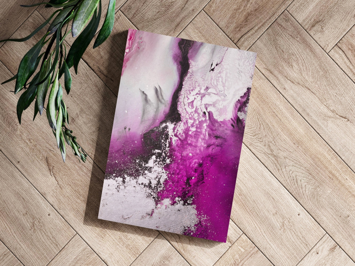 Abstract Paint Fuschia Metal Wall Art
