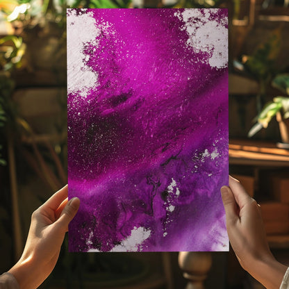 Abstract Paint Fuschia Metal Wall Art