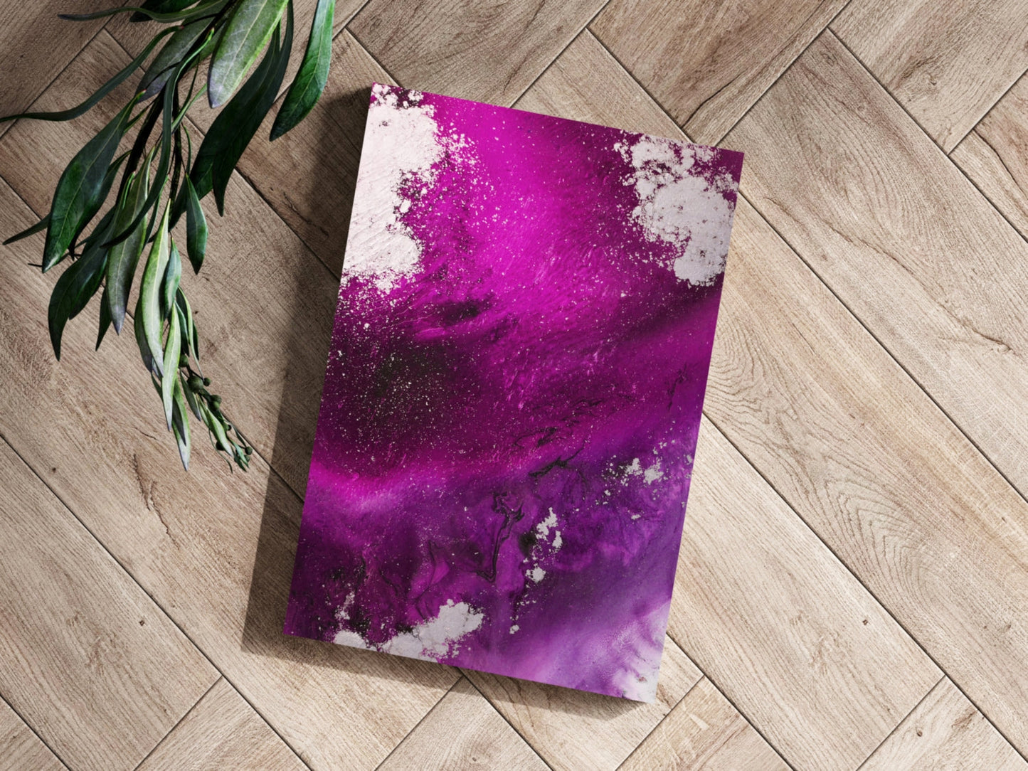 Abstract Paint Fuschia Metal Wall Art