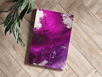 Abstract Paint Fuschia Metal Wall Art