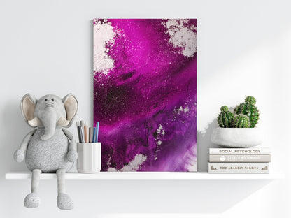 Abstract Paint Fuschia Metal Wall Art
