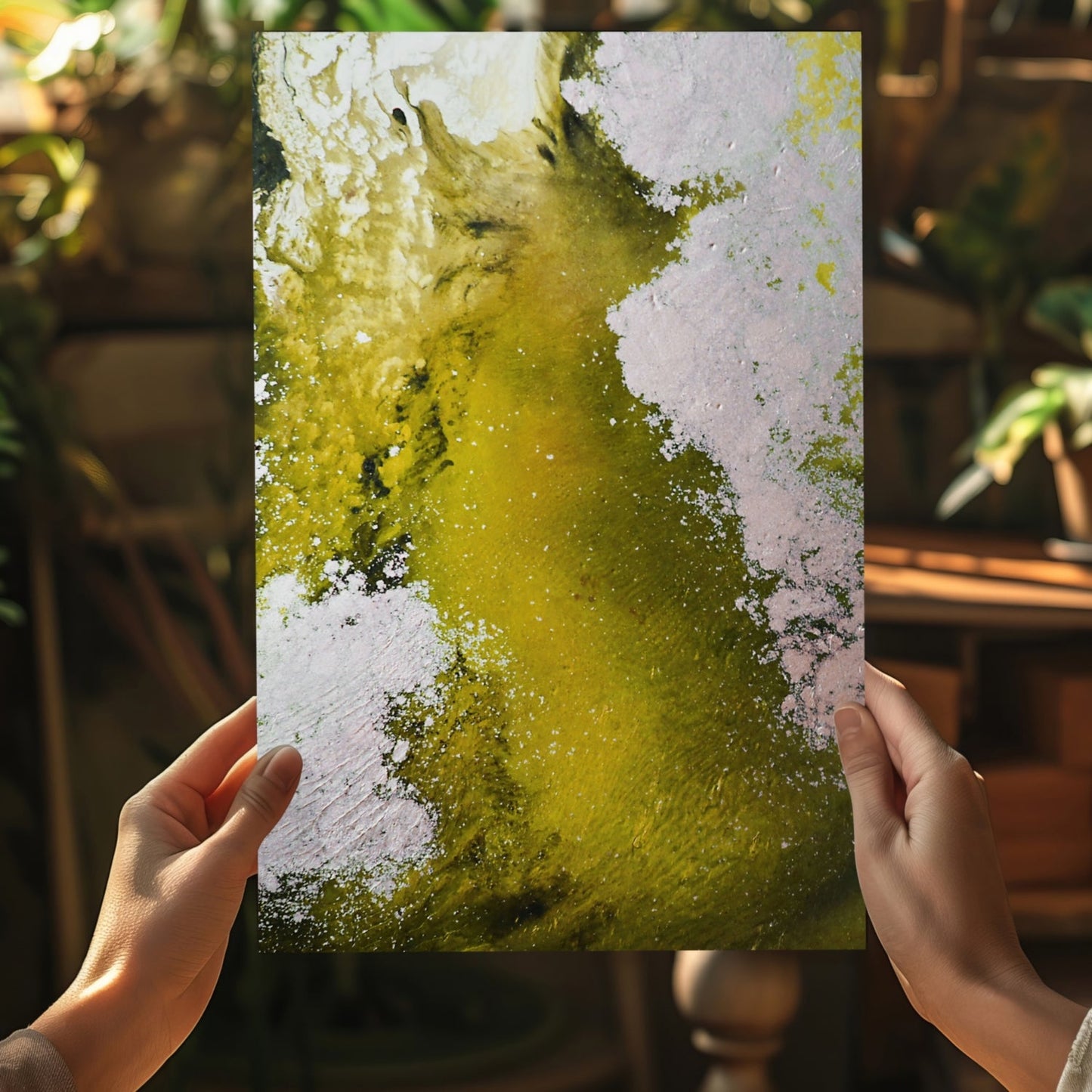 Abstract Paint Yellow I Metal Wall Art