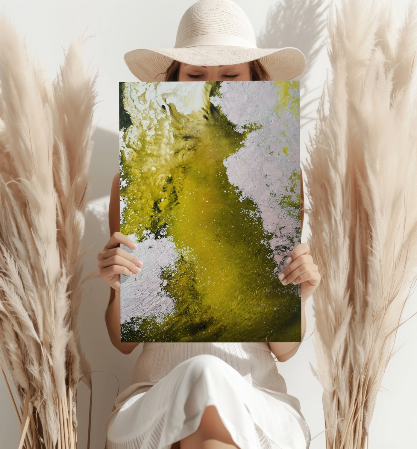 Abstract Paint Yellow I Metal Wall Art