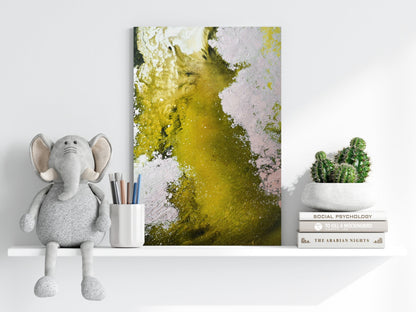 Abstract Paint Yellow I Metal Wall Art