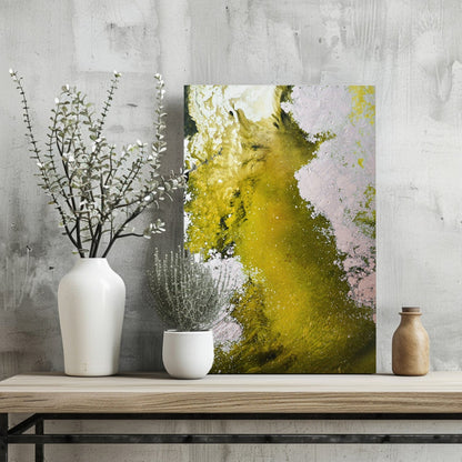 Abstract Paint Yellow I Metal Wall Art