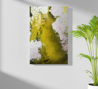 Abstract Paint Yellow I Metal Wall Art