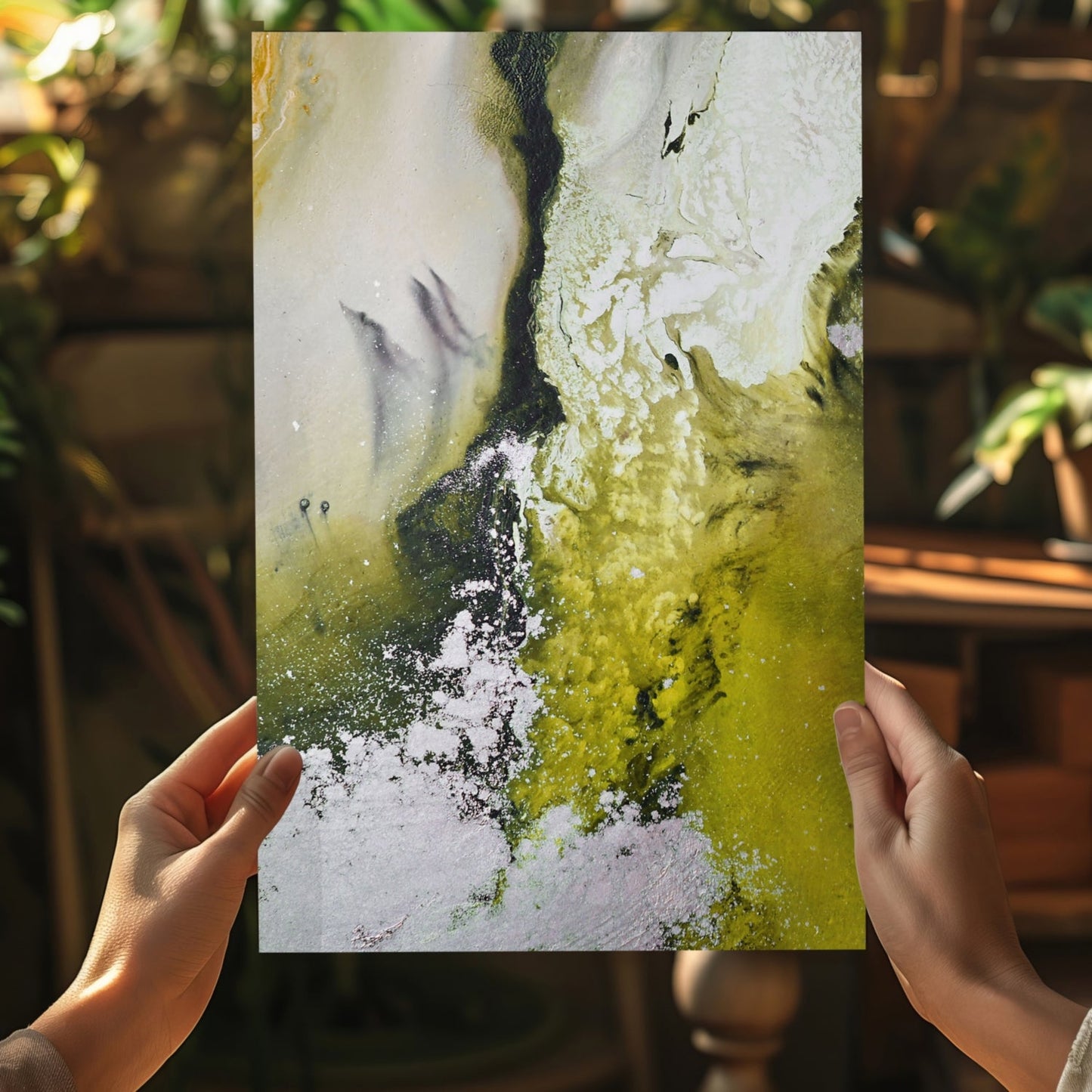 Abstract Paint Yellow II Metal Wall Art