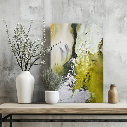 Abstract Paint Yellow II Metal Wall Art