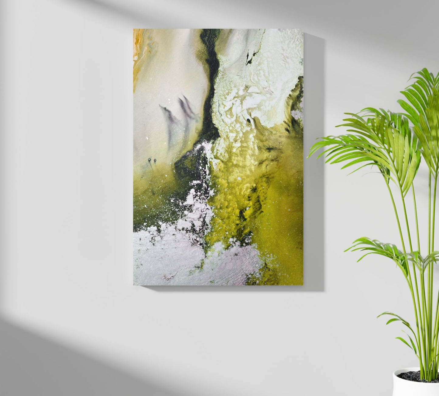 Abstract Paint Yellow II Metal Wall Art