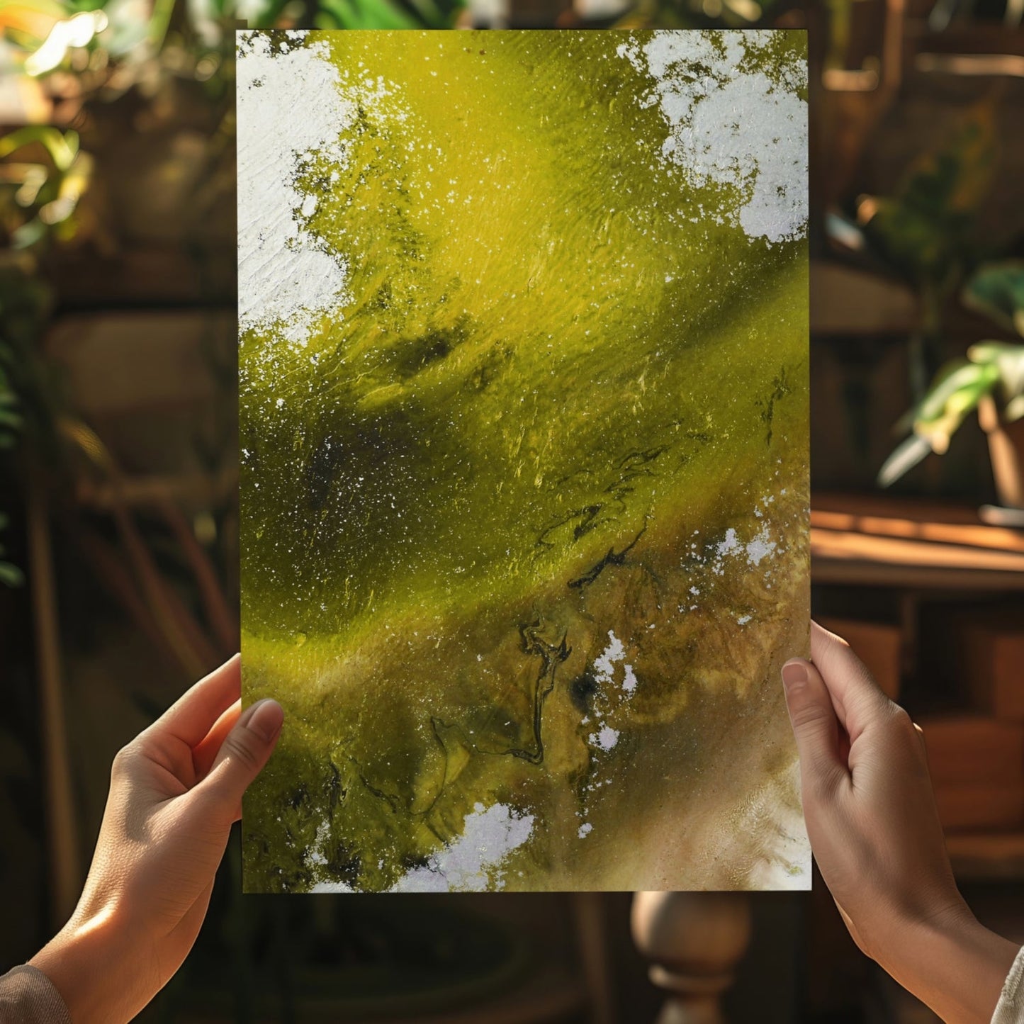 Abstract Paint Yellow III Metal Wall Art