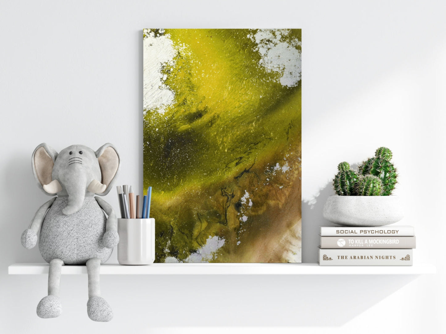 Abstract Paint Yellow III Metal Wall Art