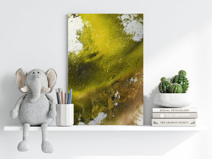 Abstract Paint Yellow III Metal Wall Art