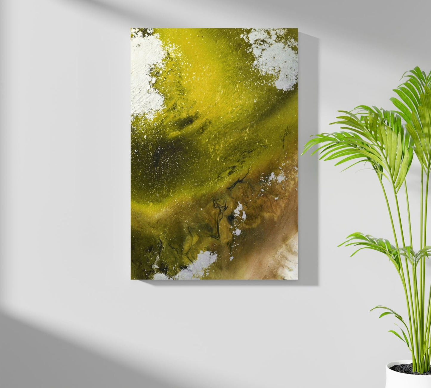 Abstract Paint Yellow III Metal Wall Art