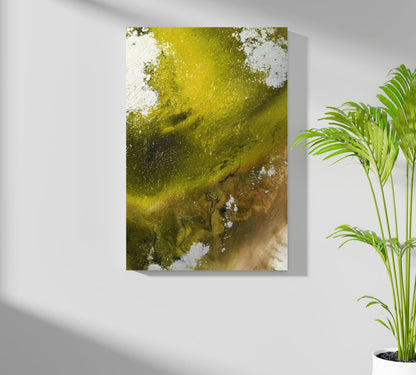 Abstract Paint Yellow III Metal Wall Art