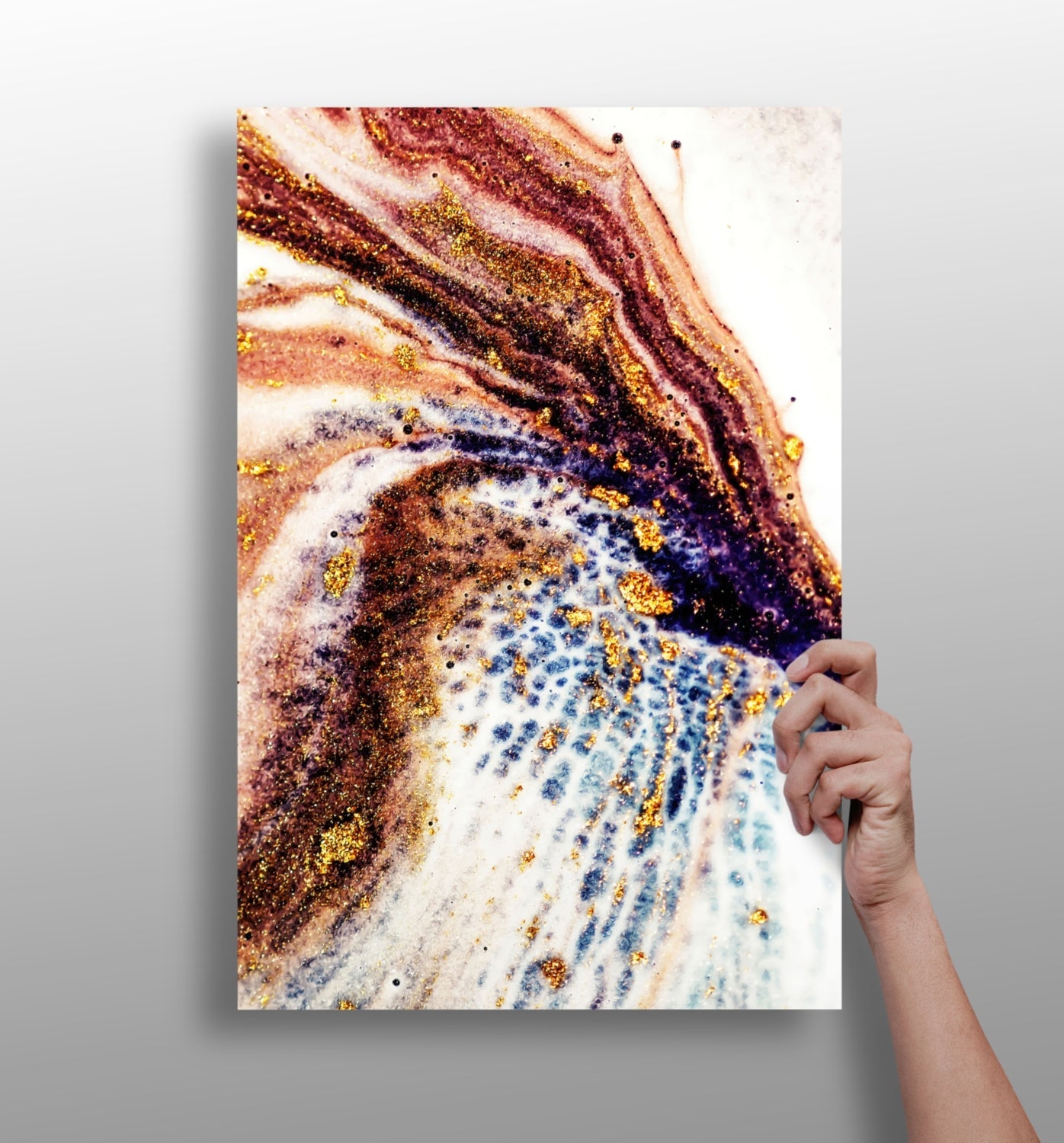 Terra V1 metal wall art print with earthy abstract color