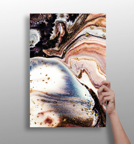 Terra V2 metal wall art, abstract print