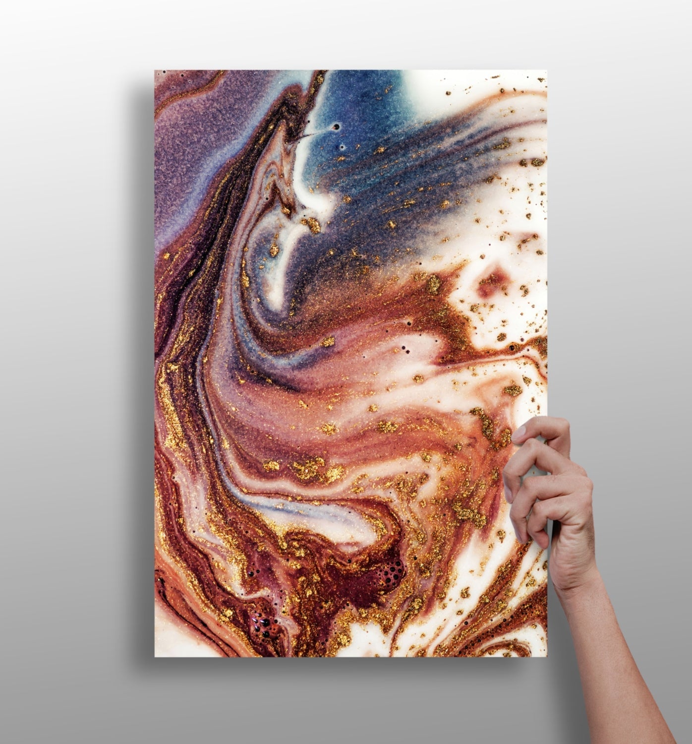Terra V3 metal wall art print with earthy abstract color