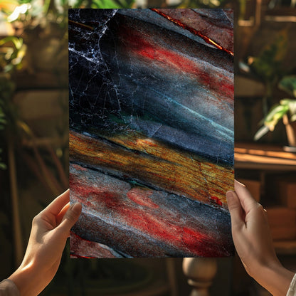 Abstract Colorful Marble Metal Wall Art