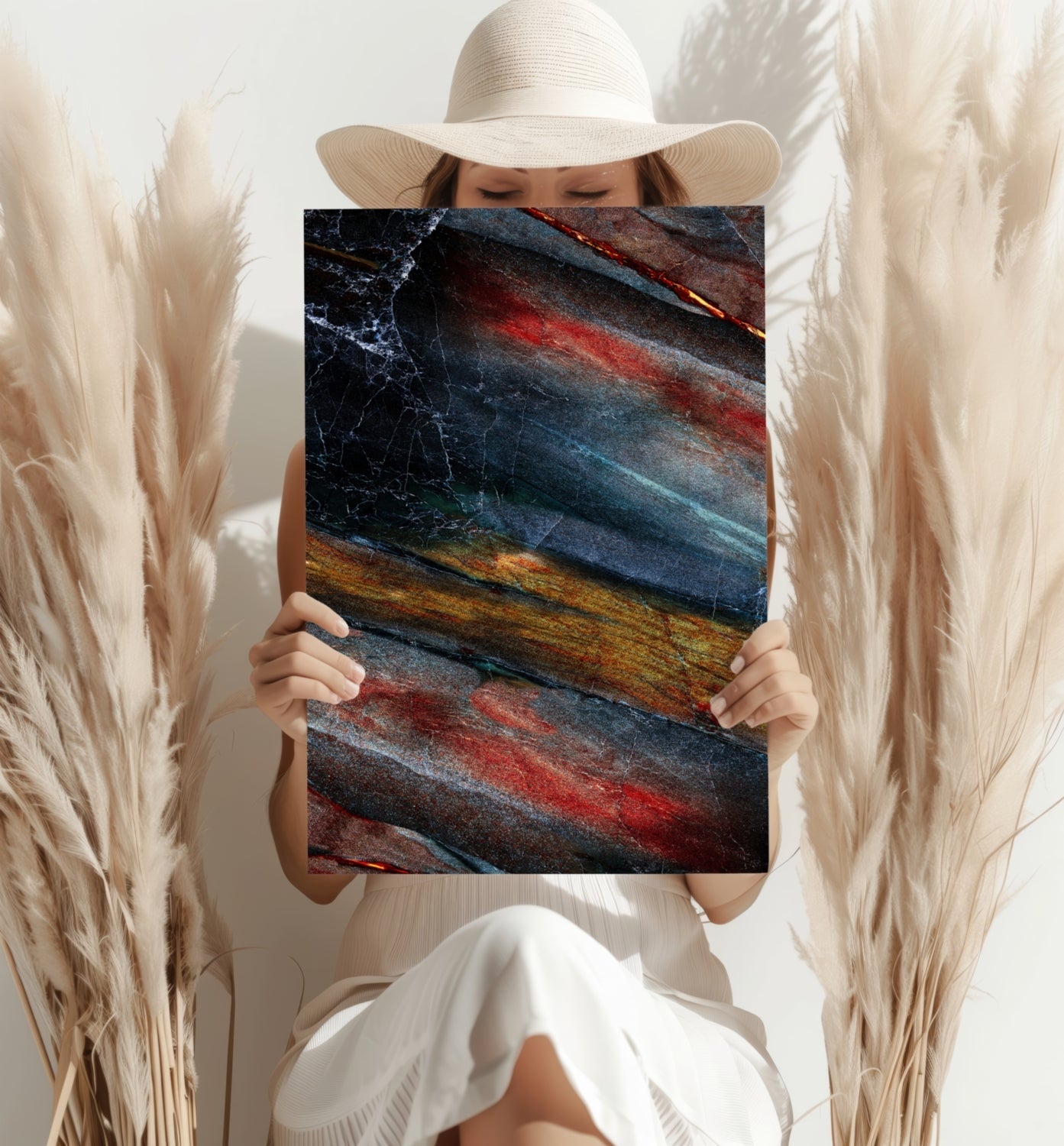 Abstract Colorful Marble Metal Wall Art