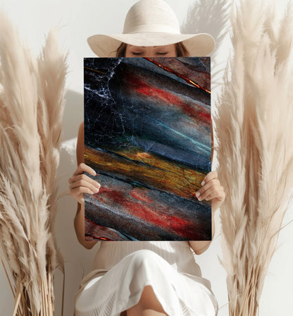 Abstract Colorful Marble Metal Wall Art