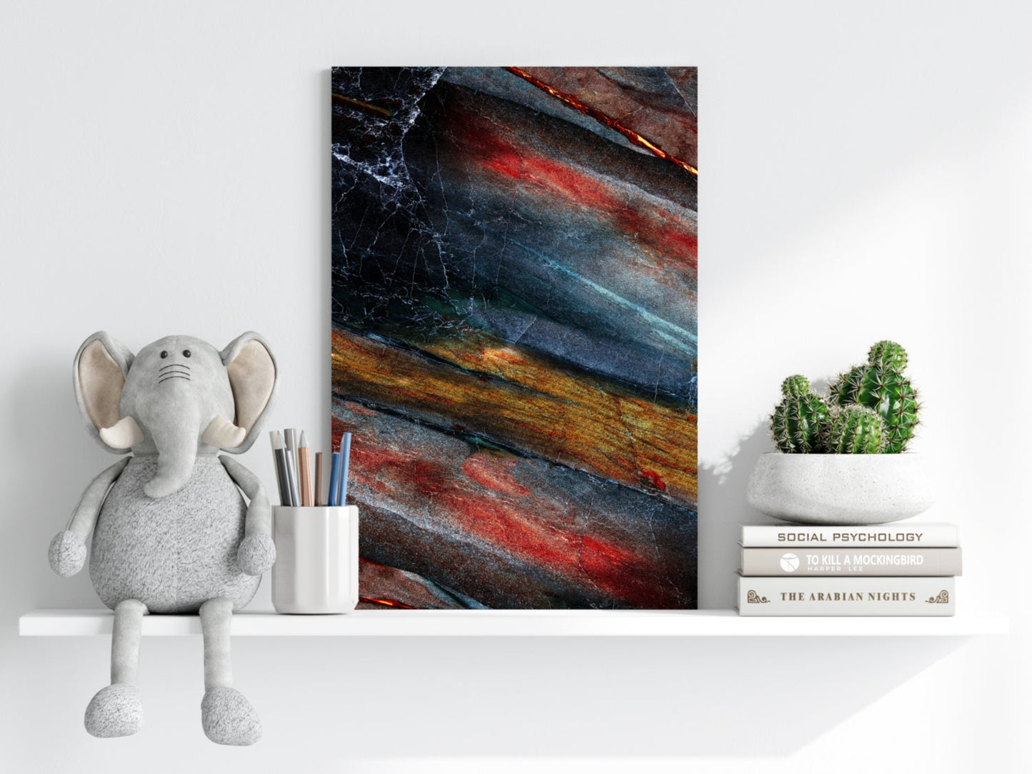 Abstract Colorful Marble Metal Wall Art