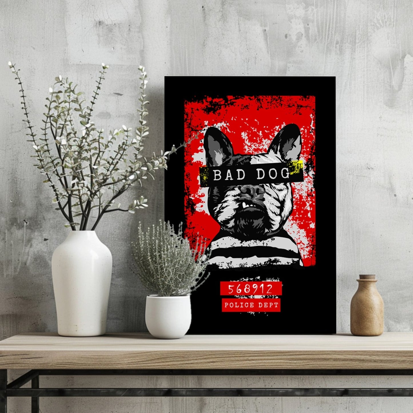 Bad Dog Aluminum Print Wall Art