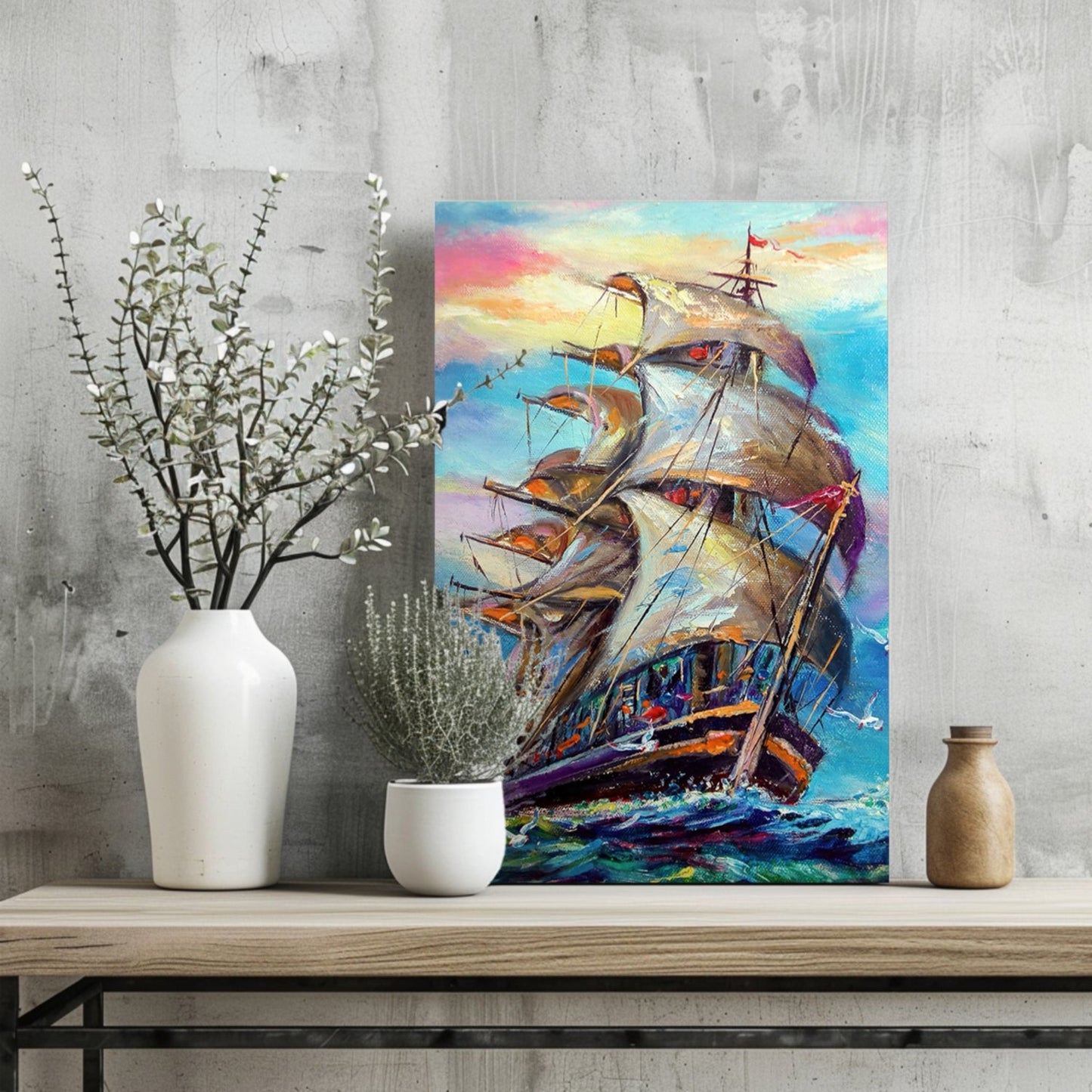 Old Ship Metal Wall Art