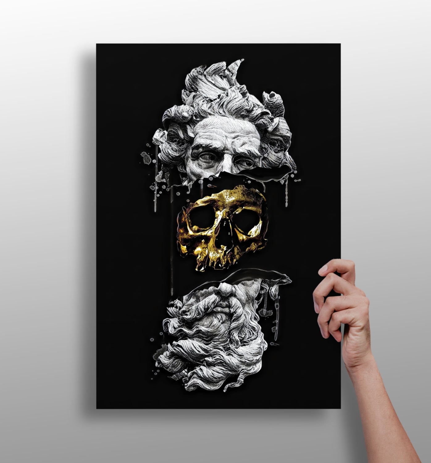 Contemporary Art Statue metal wall art print