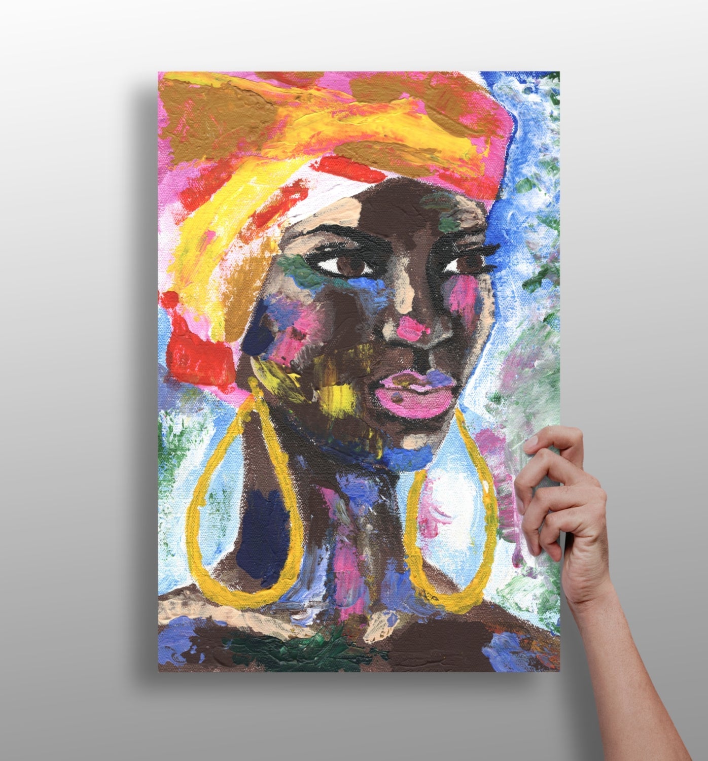 African Woman aluminum print wall art